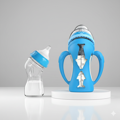 Newborn Glass Baby Bottle – Straw Design for Easy Feeding