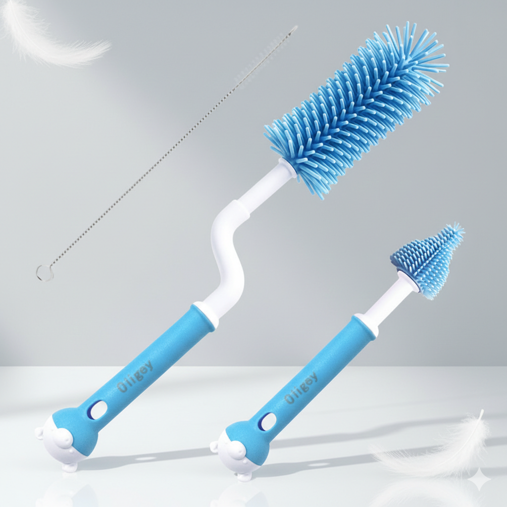 Straw Scrubbing Baby Bottle Brush Cleaning