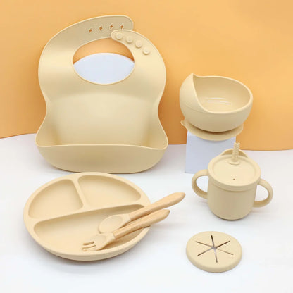 7pcs baby silicone tableware set