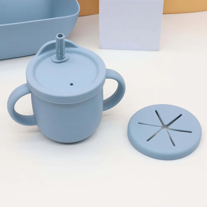 7pcs baby silicone tableware set